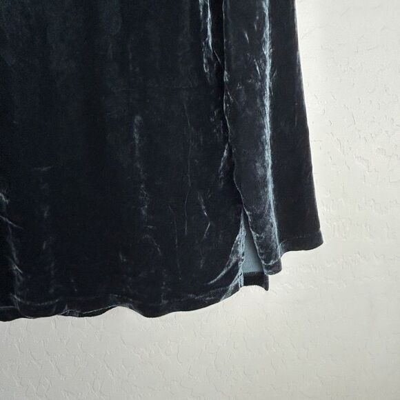 Eileen Fisher Velvet Long Sleeve Top Women’s Small Teal Silk Blend Pullover - Picture 5 of 7